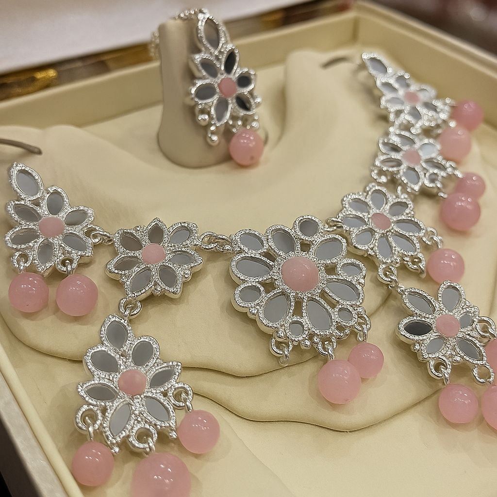 Mirror work floral design with Modern look