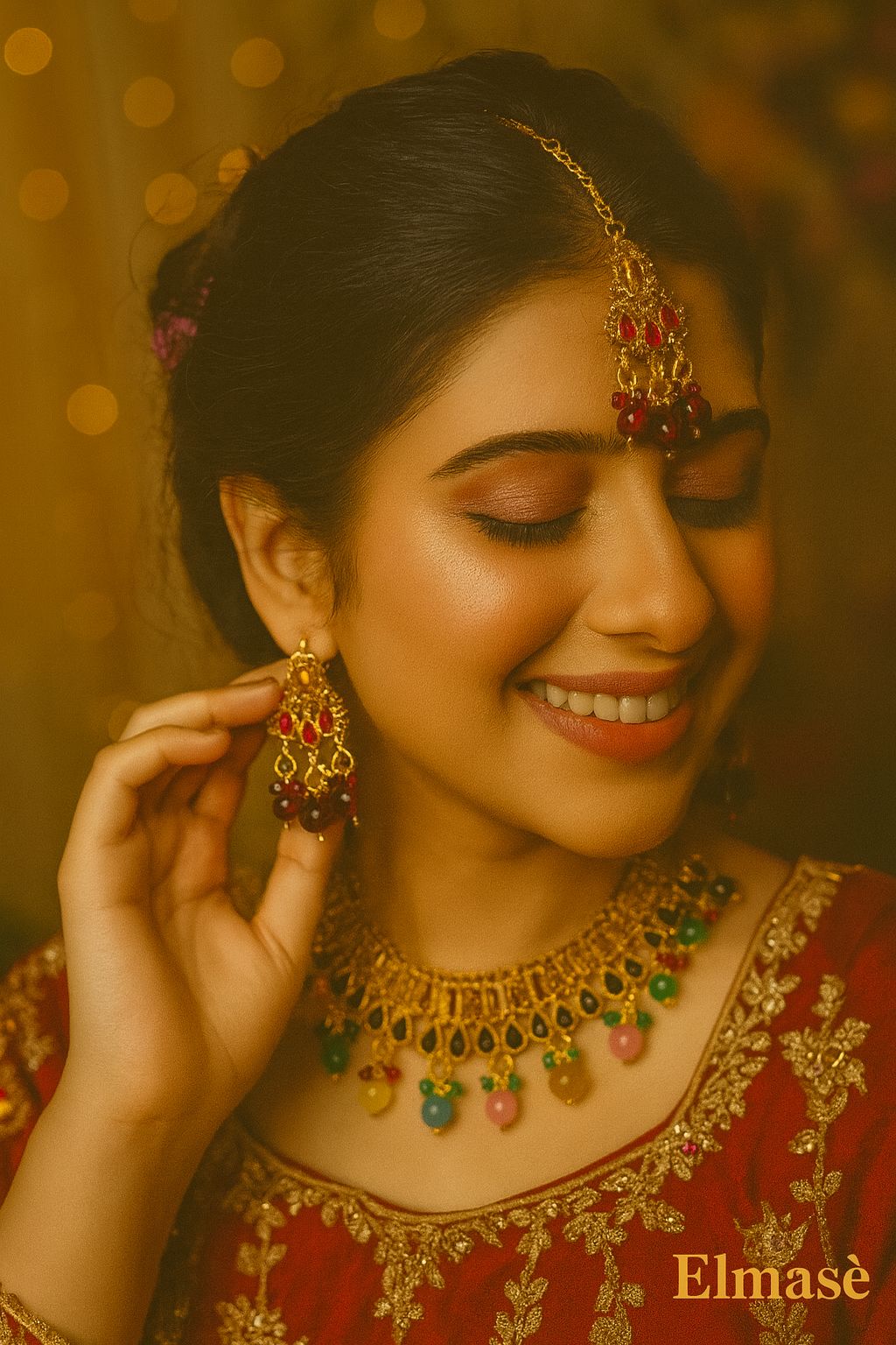 Golden Stone straight necklace