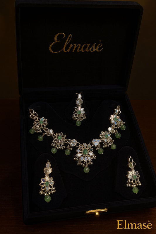 Mirror work floral design with Modern look