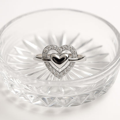 Sparkling Double Heart Ring