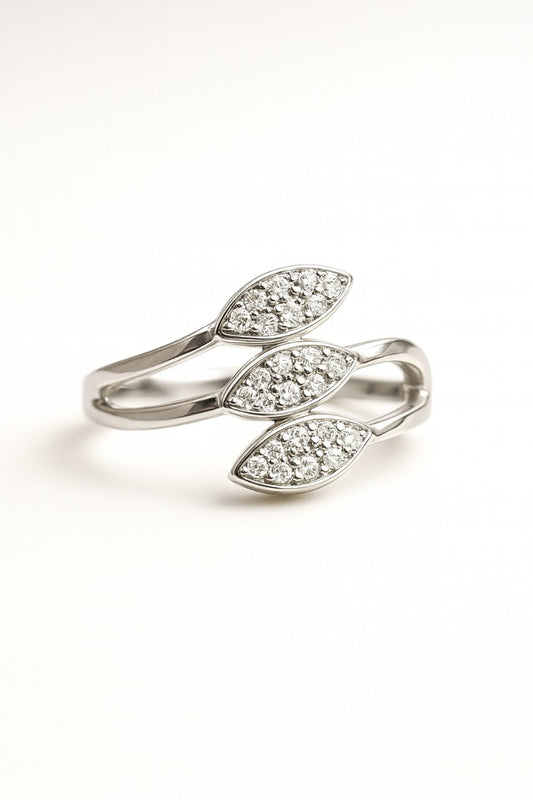 Triple Leaf Silver Ring