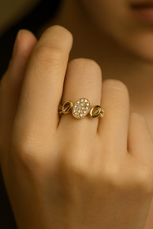 Gold plated oval shape  ring